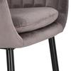 Emilia Velvet UPHOLSTERED CHAIR, dark gray, METAL LEGS