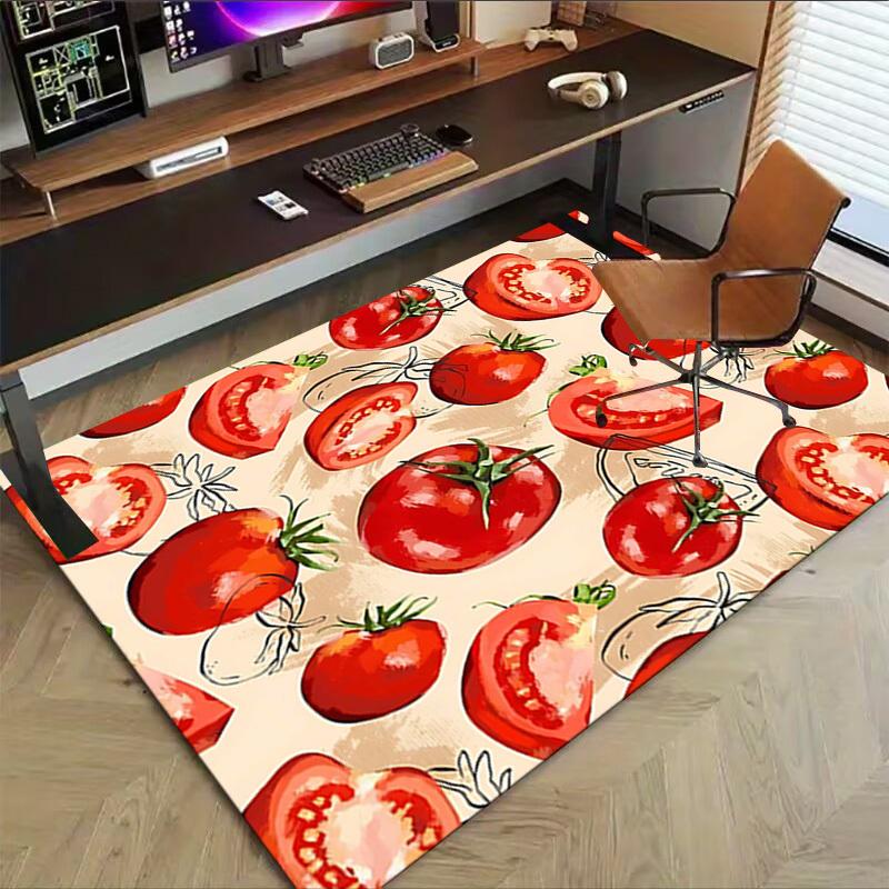 1PC Tomato Pattern Extra Large Non-Slip Floor Carpet, Office, Family, Bedroom, Studio - Large Area Rug Indoor Rugs, Vibrant Colors-W299