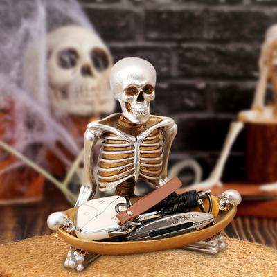 Skull Storage Tray Halloween Scary Skeleton Candy Bowl Resin Skull