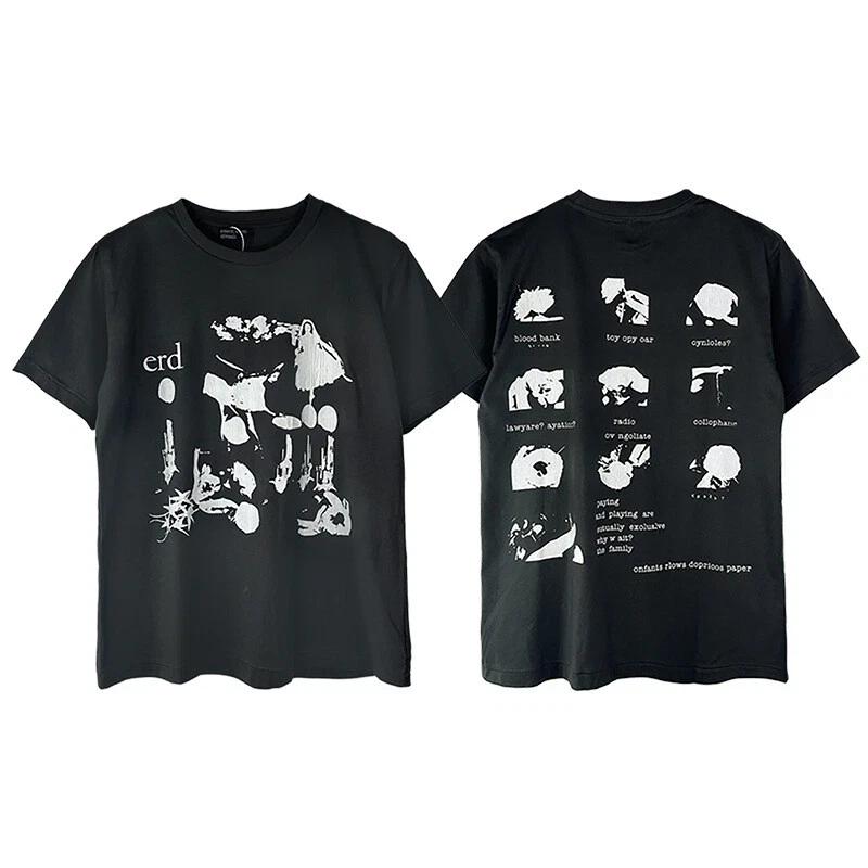 Меланхоличная футболка с коротким рукавом ERD Sketch Graffiti Loose Casual Ричи Рич 4XL