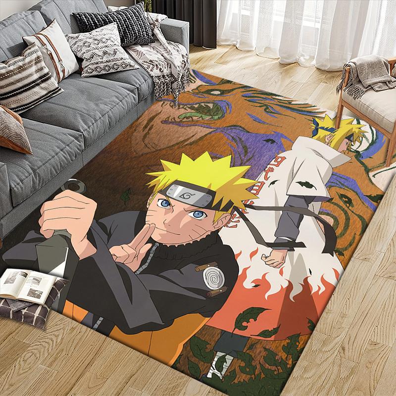 Cartoon Naruto Square Area Rug, Non-Slip Floor Mat for Decor, Perfect Gift for Naruto Fans