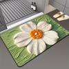 3D Flower Printed Bath Mat Super Absorbent Diatom Mud Bathroom Rug Non-slip Laundry Room Porch Entrance Carpet Home Indoor Decor