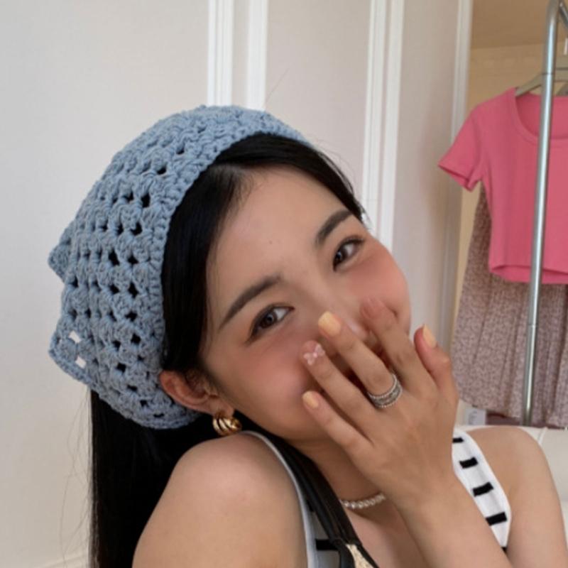 Schönes Häkel Dreieckiges Haarband Schal Gestrickter Schal Halstuch Krawatte Zurück Binden Kopftuch Modeaccessoire für Campi