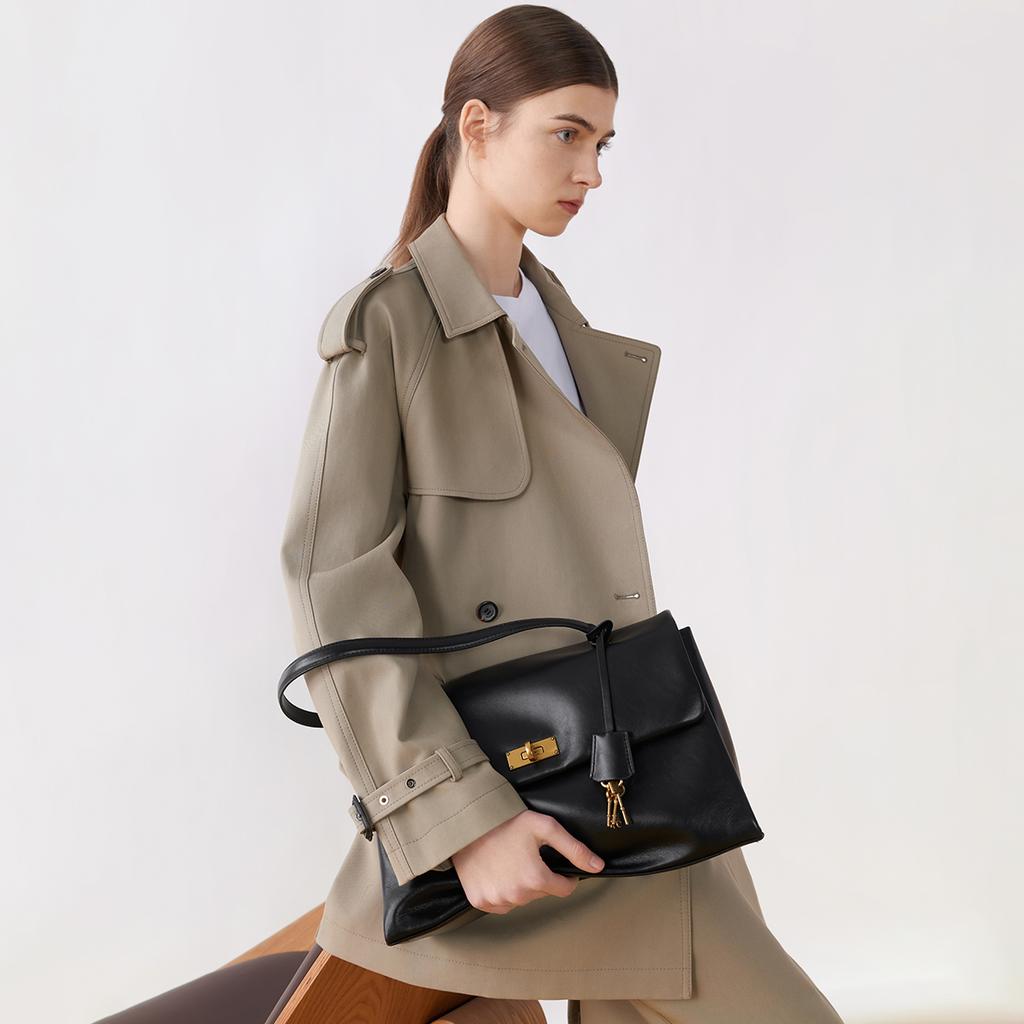 Charles & Keith Kerry Messenger Bag With Pendant Women Shoulder Bag Black Cream Burgundy CK2-20782514