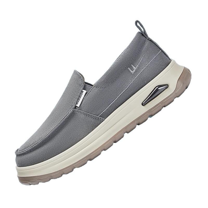 One-pedal gray comfortable canvas shoes versatile men's shoes summer new dad shoes soft sole breathable casual shoes