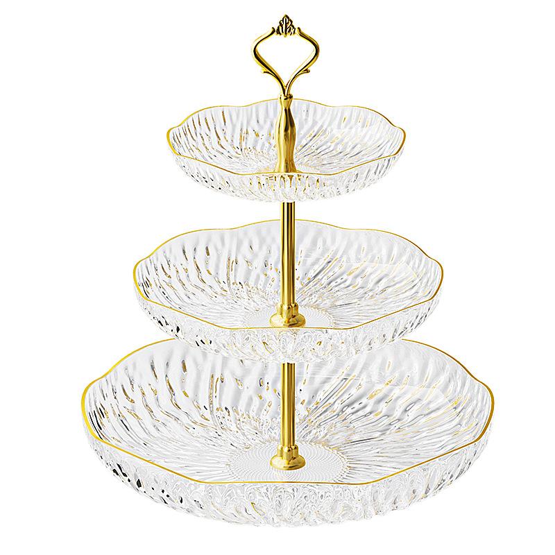 Multi-Layer Fruit Plate Household Living Room Coffee Table Ornament Candy Display Snack Plate Dried Fruit Nut Fruit Plate