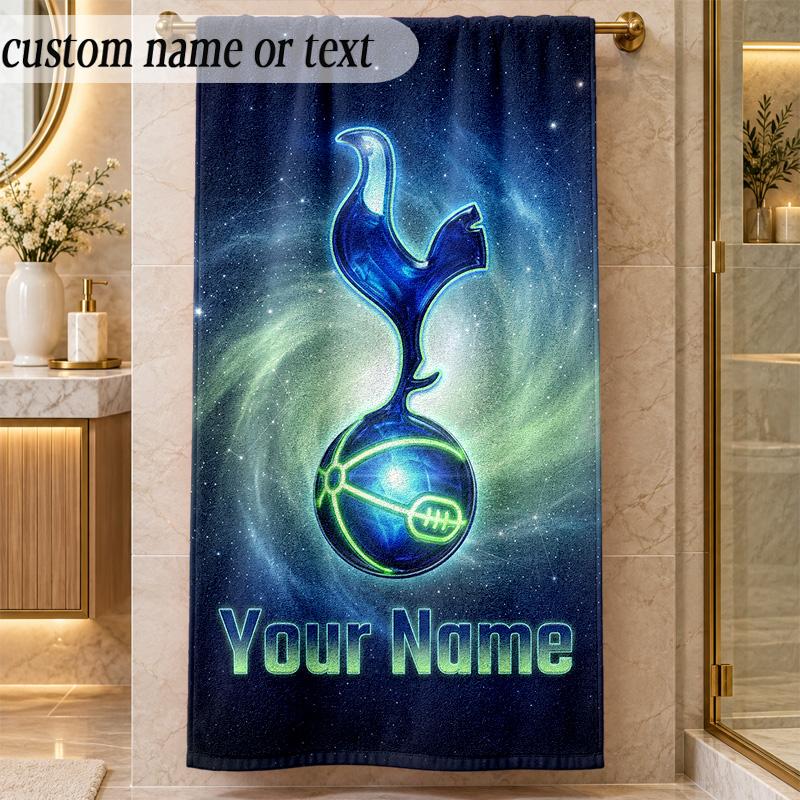 Beach TowelTottenham Hotspur FC Custom Name Text Personalized Soft Towel for Beach Pool Indoor Home Decor Gift