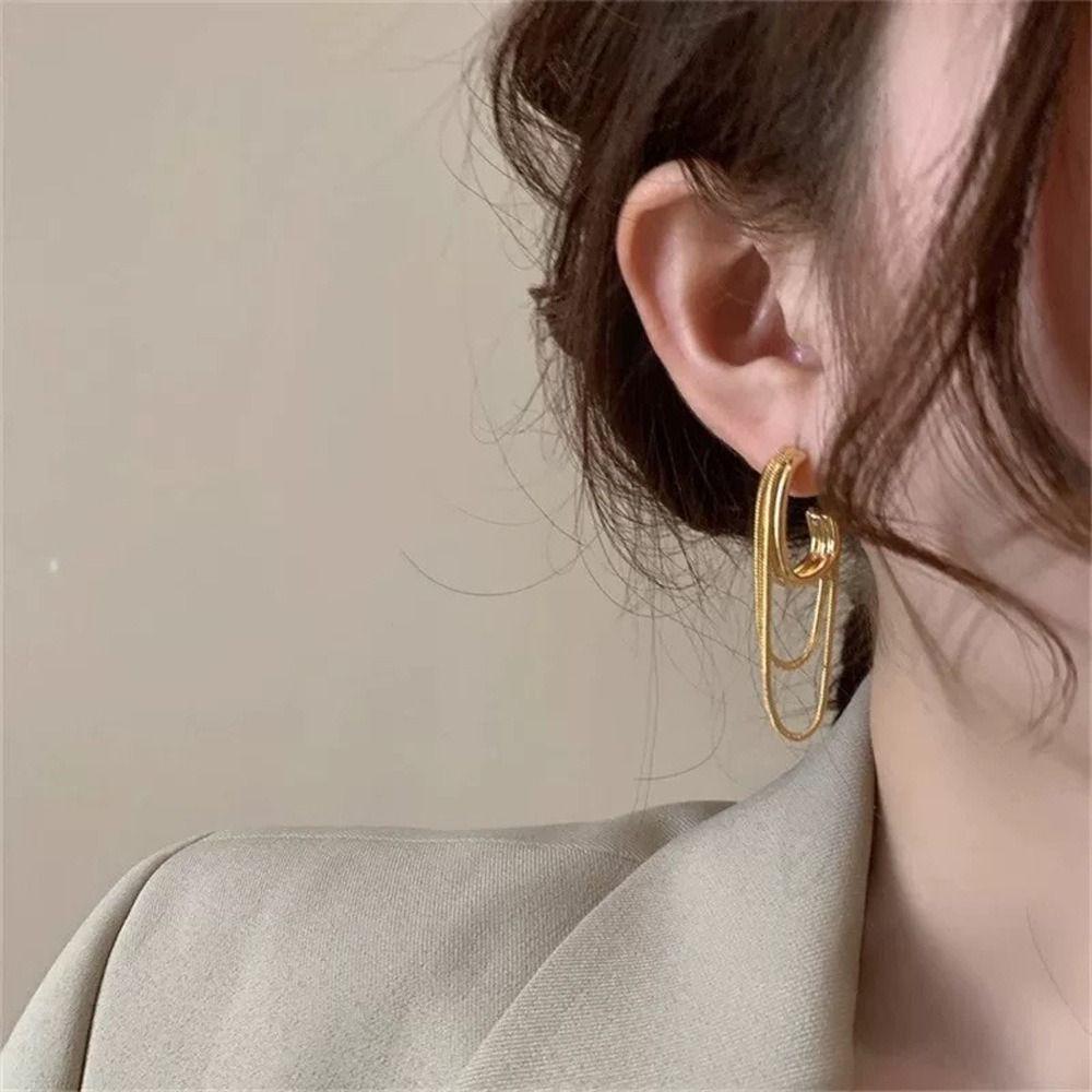 Ear Accessory Women's Drop Earrings Metal Dangle Earrings Tassel Geometric Earrings Wedding