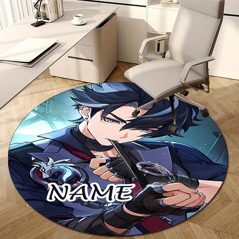 Personalized Genshin Impact Round Chair Office Rug - Perfect for Mat, Office Chair & More - Ideal Gift for Birthdays and Holidays