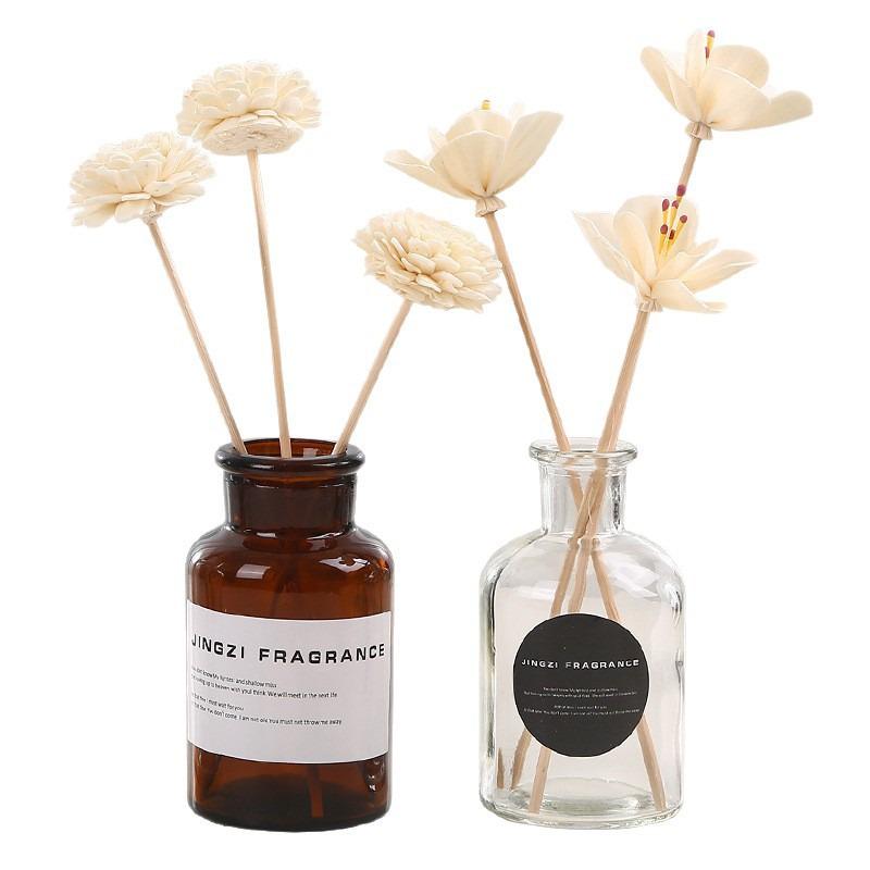 Transparent Aroma Diffuser Bottle - No-Fire Rattan Design for Indoor Fragrance