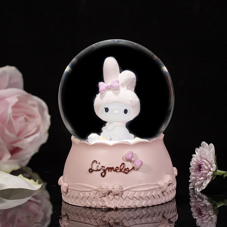 

Crystal Cartoon Rabbit Ball Illuminated Table Decoration Nightlight Button Cell StyleA