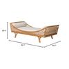 Akemi Handwoven Natural Rattan Daybed with Cushion Boho Coastal Lounge Bed for Living Room, Bedroom, or Sunroom