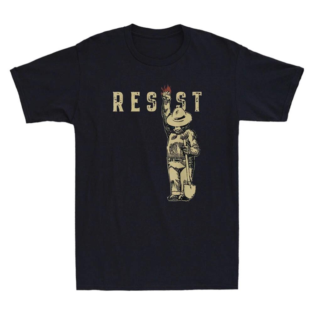 Men s and Women s T-shirts Smokey The Resist Bear Fist Up Funny Graphic Vintage XXXL