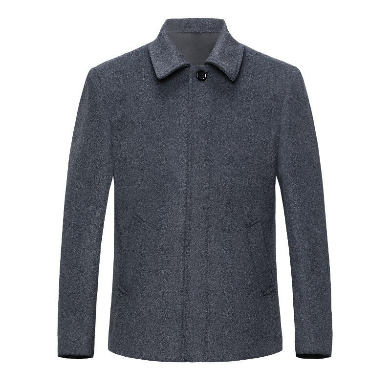 High-end Cashmere Wool Jacket Men's Autumn and Winter New Style Middle-aged Business Men's Short Woolen Coat Woolen Coat