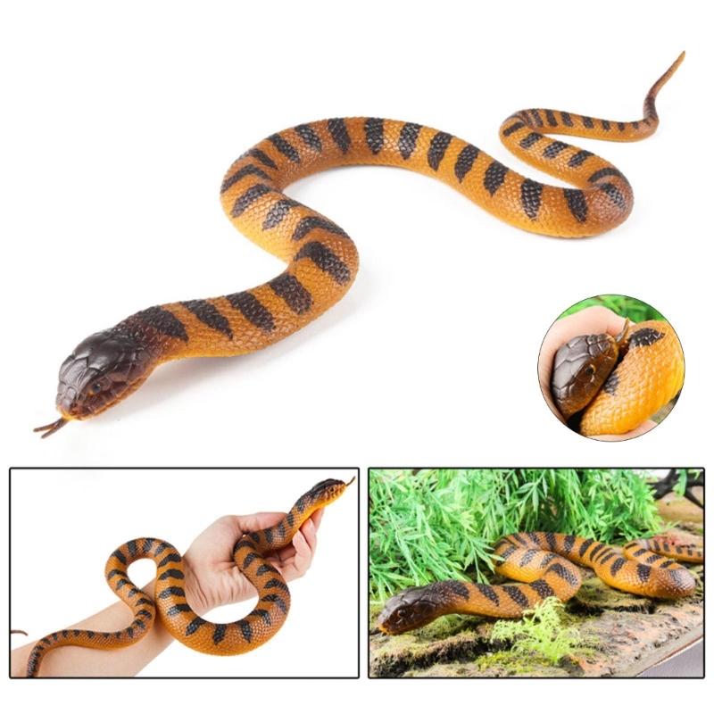 Weiches Gummischlangenmodell Realistisches Schlangen-Actionfigur-Spielzeug Solide Schlangenfigur für Halloween-Streich und Stressabbau