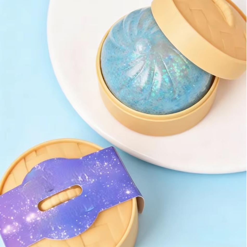 Mini-Quetsch-Dumpling, realistisches Brötchen, sensorisches Fidget-Spielzeug, farbiger Glitzer-Dampfbrötchen-Dekompressionsball, kleines Quetschspielzeug