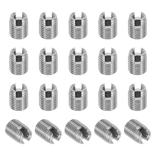 PATIKIL 20pcs M4*M6.5*8mm Self-Tapping Insert Nut Sleeves, 303 Stainless Steel, Slotted, for Screw Repair