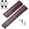 20mm 22mm 24mm Genuine Leather Watchbands for Tag Heuer Series Elastic Waterproof Cowhide Strap Folding Buckle