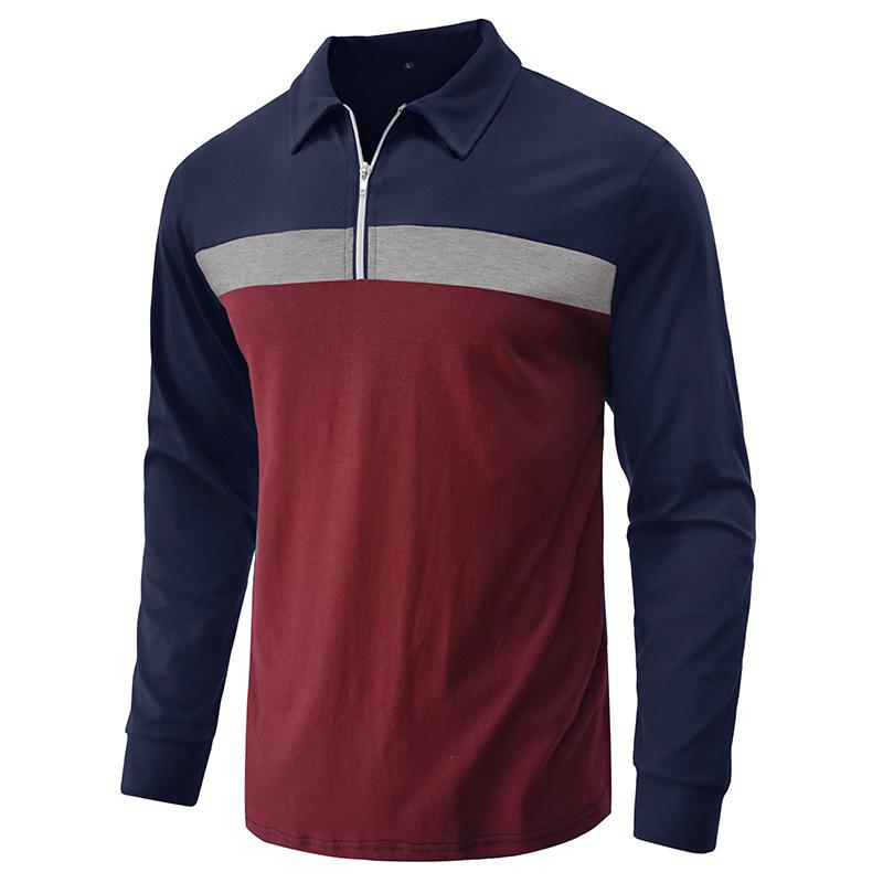 Men’s Long Sleeve Colorblock Polo Shirt