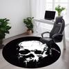 1pc Skull Art Office Round Area Rug,  Mat Suitable For Office, Under Office Chairs Bedroom Living Room Home Decor, Room Deco