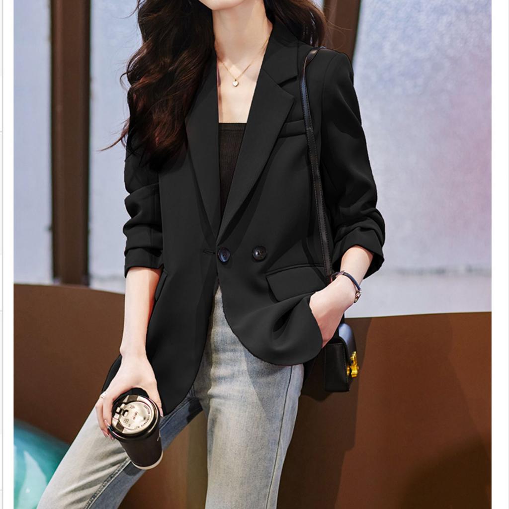 Wiosenny nowy damski płaszcz i marynarki dla pani biurowej Różowe modne topy Split