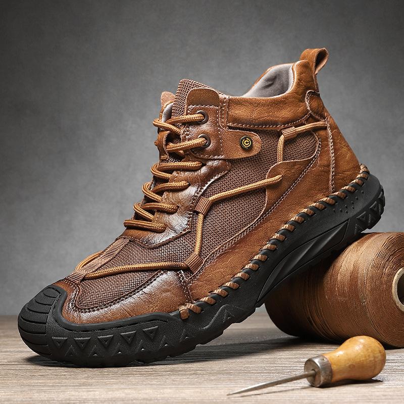 Autumn Men's Shoes New Large Size High-top Leather Shoes Men's Platform Shoes Men's Casual Fashion Foot Shoes