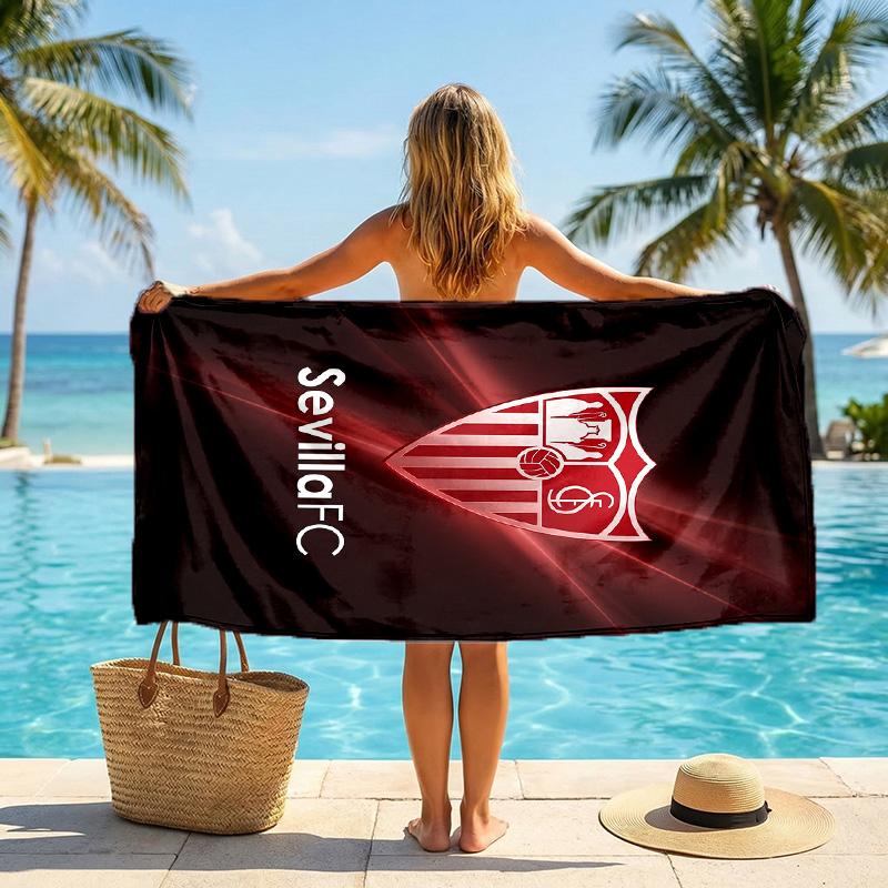 Sevilla FC print Quick Dry Beach Towel Microfiber Absorbent Portable Travel Swimming Towel