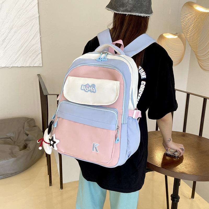 Large capacity backpack, Chinese college student schoolbag, new backpack, fashionable contrasting color backpack
