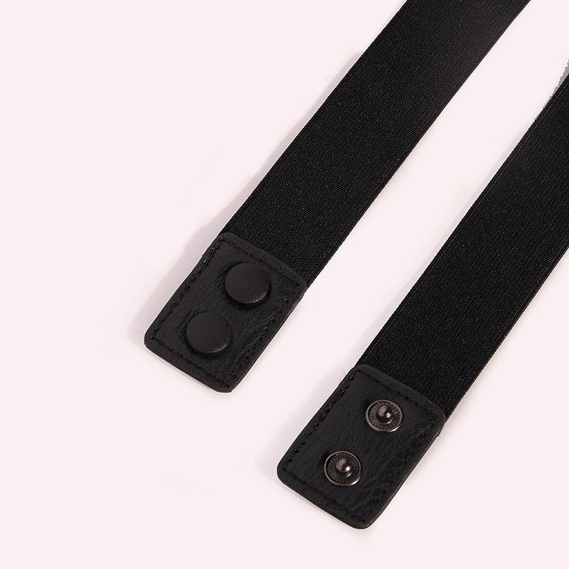 Women's Chain Elastic Adjustment Elastic Snap Buckle Thin Belt Skirt Belt Women's Waist Seal