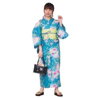 Conjunto Yukata Yukata obi Padrão retrô 11 Feminino 2 peças + meia largura (Floral (KSK-1025))