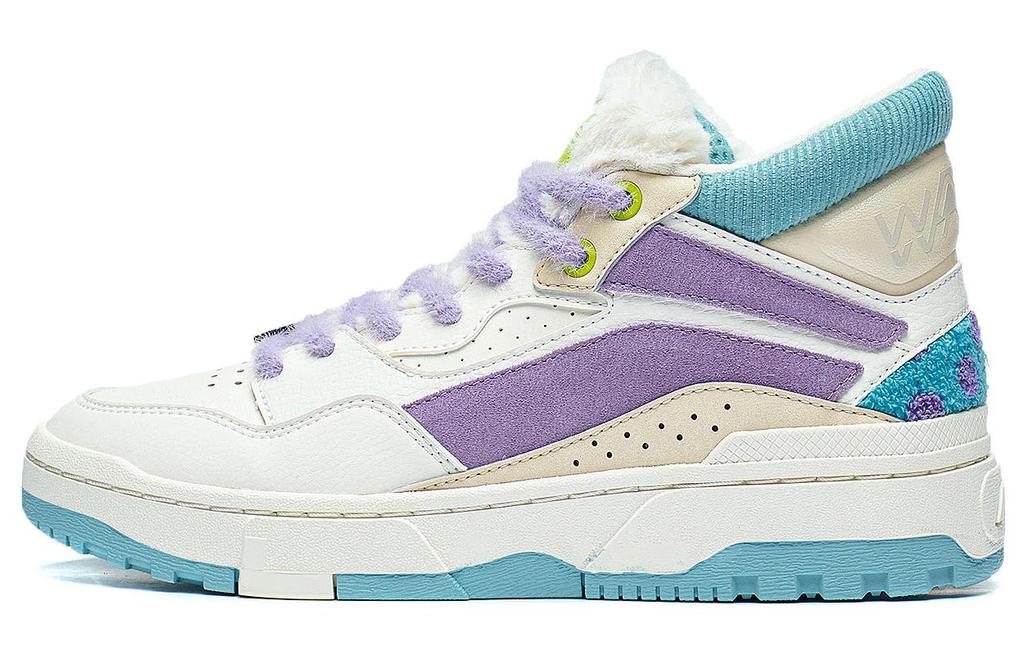 DISHINIGUAISHOUDAXUE x Li Ning Wave MID Wave MID Amorti Confortable, Résistant à l'Usure Chaussures Casual Hautes Femmes AGCT224-3