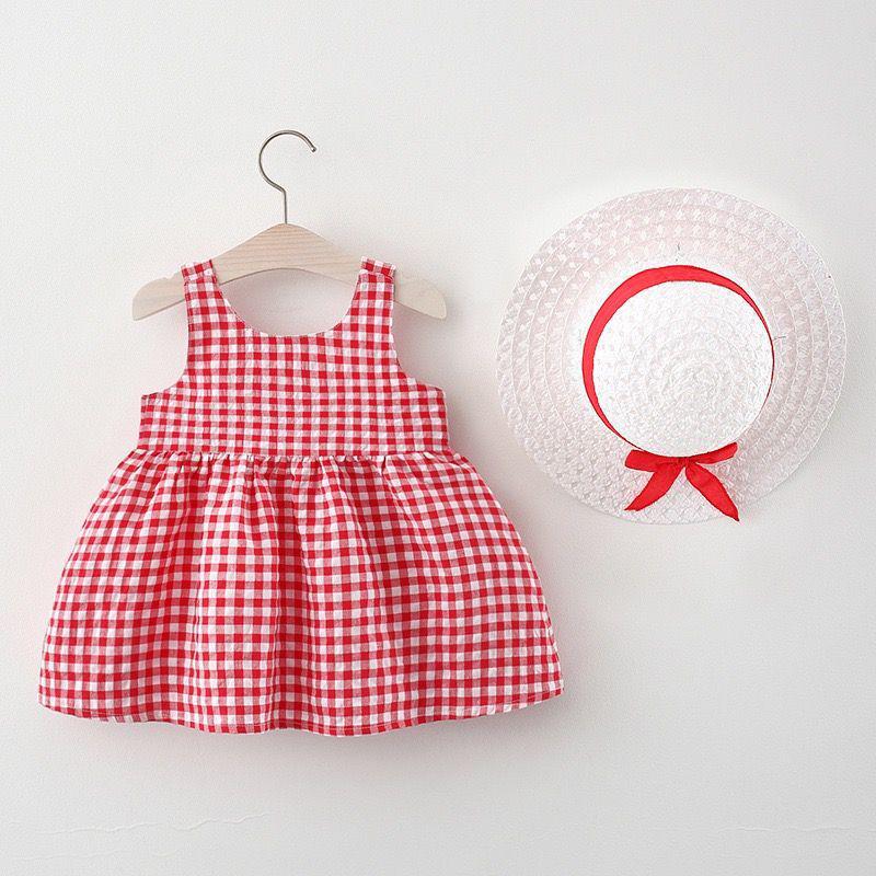 Girls' Plaid Cotton Sundress - 2022 Summer Edition