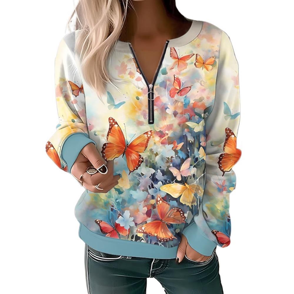 GMXIA Women's Fashion Casual Spring Autumn Plaid Print Long Sleeve V-Neck Blouses & Shirts