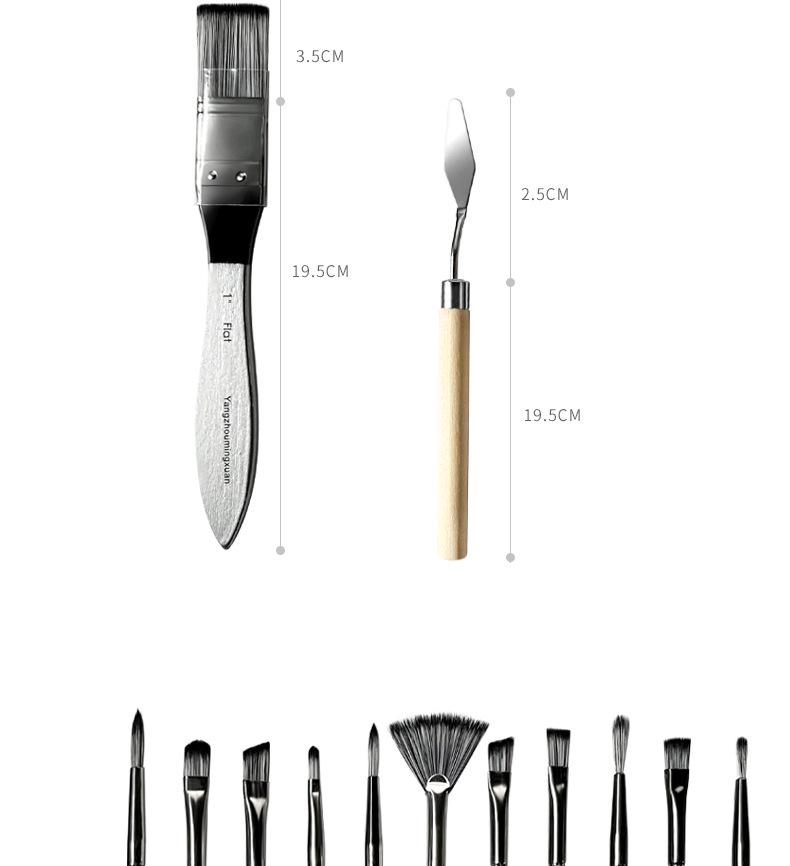 24-Piece Nylon Paint Brush Set with Canvas Roll-Up Case for Gouache, Watercolor, and Oil Painting