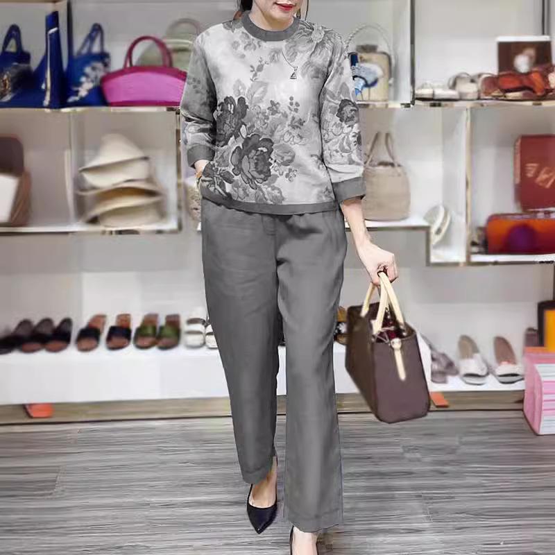 Southeast Asia Spring/Summer 2023 Women's Two-Piece Set: Loose, Fashionable, Large Size with Positioning Print