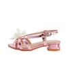 2025 Winter Rhinestone Crystal Flower Girls' Sandals: Stylish Flats & High Heels