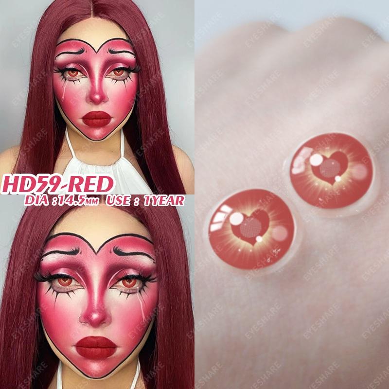 

Eyeshare Контактные линзы 2 шт. Чисто белые красные линзы Хэллоуин косплей 14,5 мм линзы для макияжа