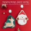 Coral Fleece Santa Claus Hand Towel Quick-drying Cleaning Dishcloths Cute Hanging Wipes  Xmas Decor
