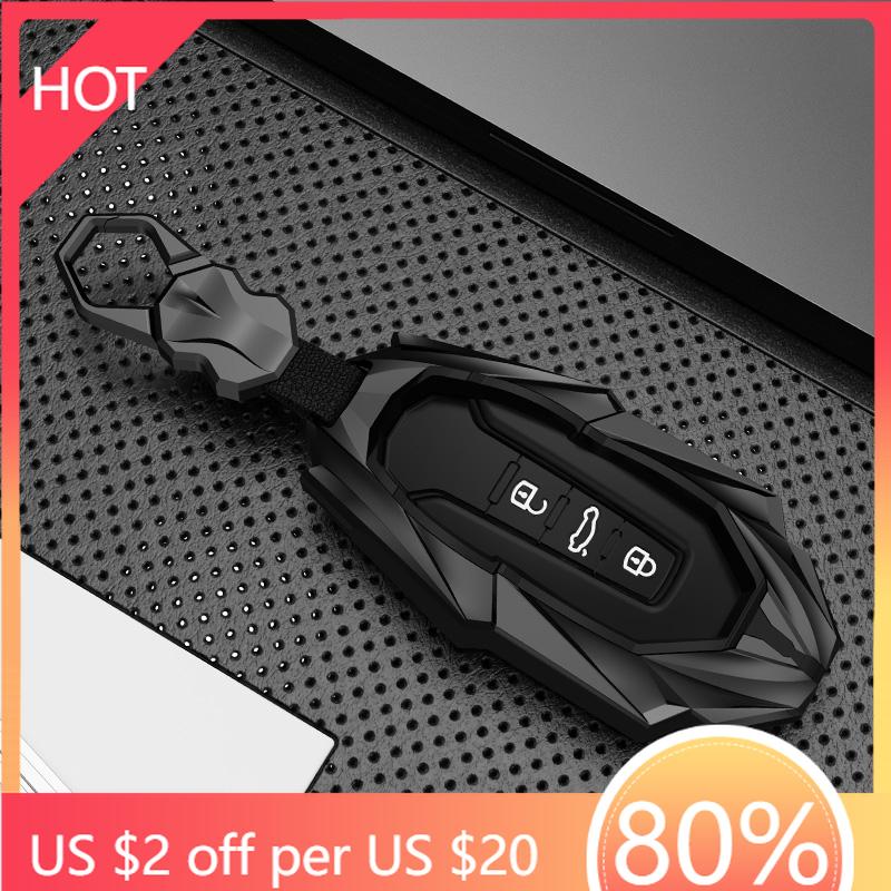 Styling Mouldings Zinc Alloy Remote Car Key Case Cover for Volkswagen Touareg Cover Key Shell Protector 2019 2020 2021 3 Buttons