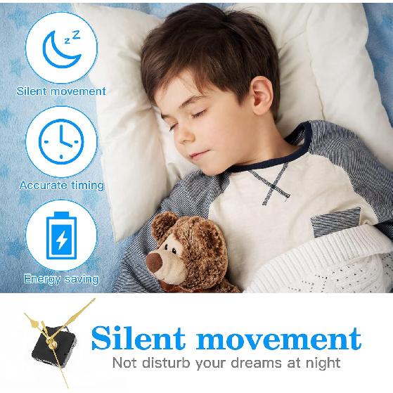DOITOOL Silence Quartz Clock Movement Silent Clock Mechanism Long Shaft Replacement Clock Kits Wall Clock Movements Mechanism Parts with 3 Hands No