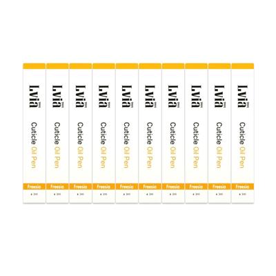 Lvia - Bolígrafo con aceite para cutículas Freesia, 3 ml, 10 unidades