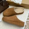 Baotou Half Slippers Women Wear Leather Shoes In Autumn and Winter New Versatile Platform Lazy Shoes