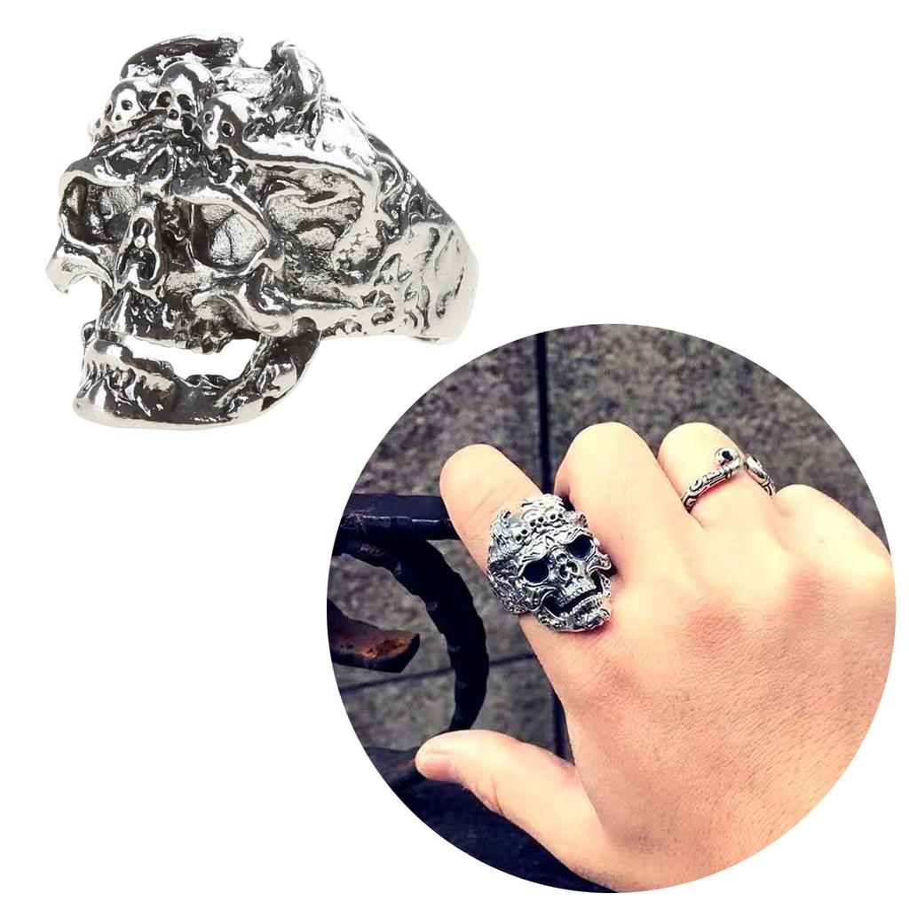 Skull Opening Rings Finger Rings Skull Adjustable Rings Eye Catching Open Rings