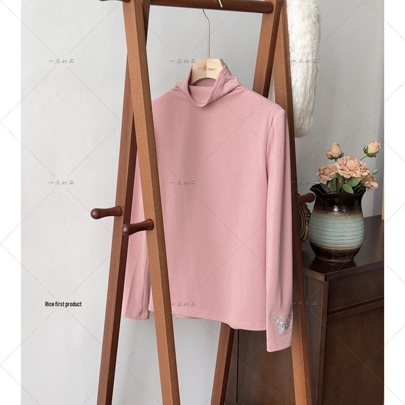 

Yiluo Butterfly Embroidery High-Neck Layering Top: Autumn/Winter Artistic Base Layer Small