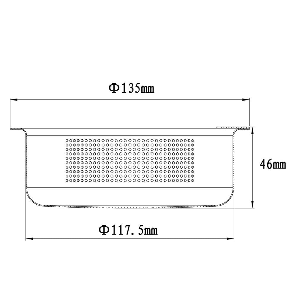 Talea Drain Garbage Shallow Drain Garbage Stainless Steel Copper QS729C0003 13.5cm Disposal, Disposal, Plated,