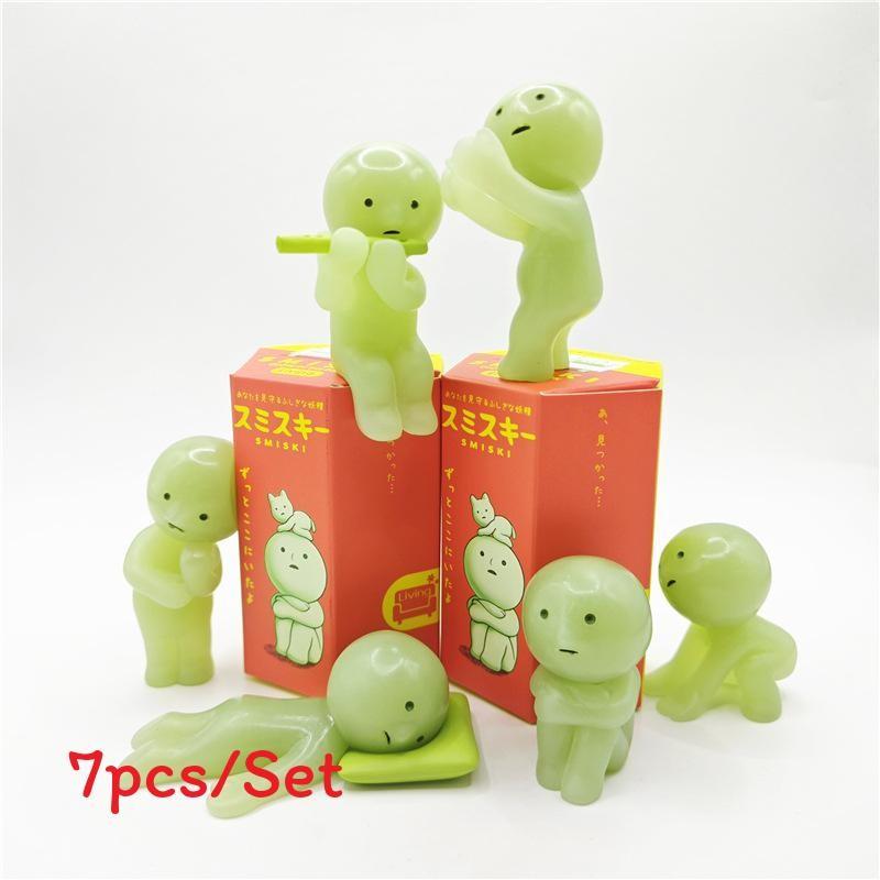 Smiski Luminous Fitness Figures Toy Model For Kids Playroom And Collectors Gift