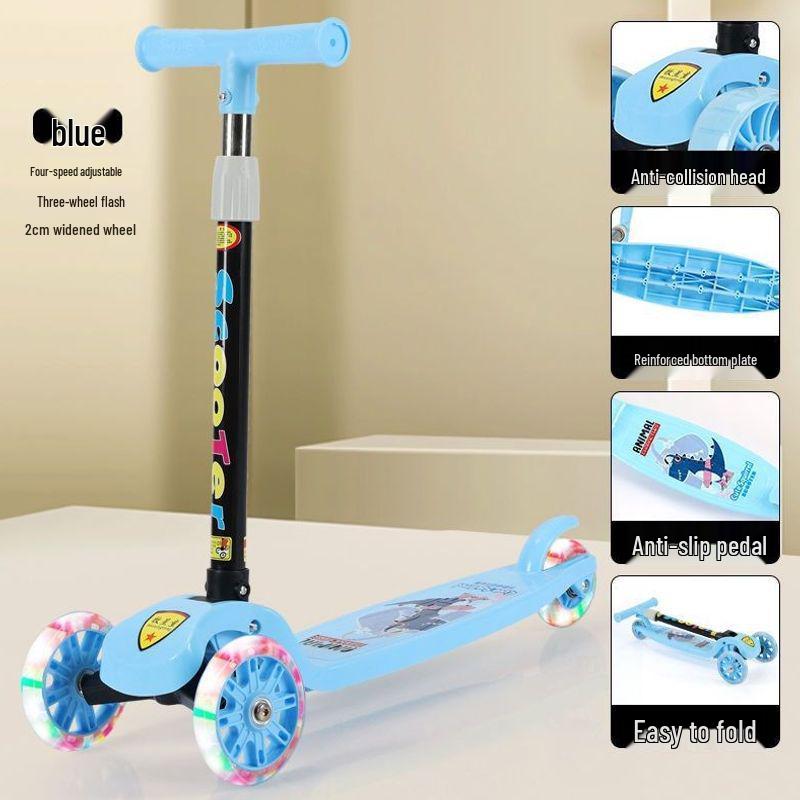 Foldable, Height-Adjustable Scooter for Kids Ages 2-10 with Flashing Wheels and Yo-Yo Design