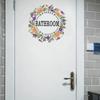 Beautiful Flowers Wall Stickers Toilet Bathroom Door Decoration Mural Home Decor Self-adhesive Beautify Wallpaper