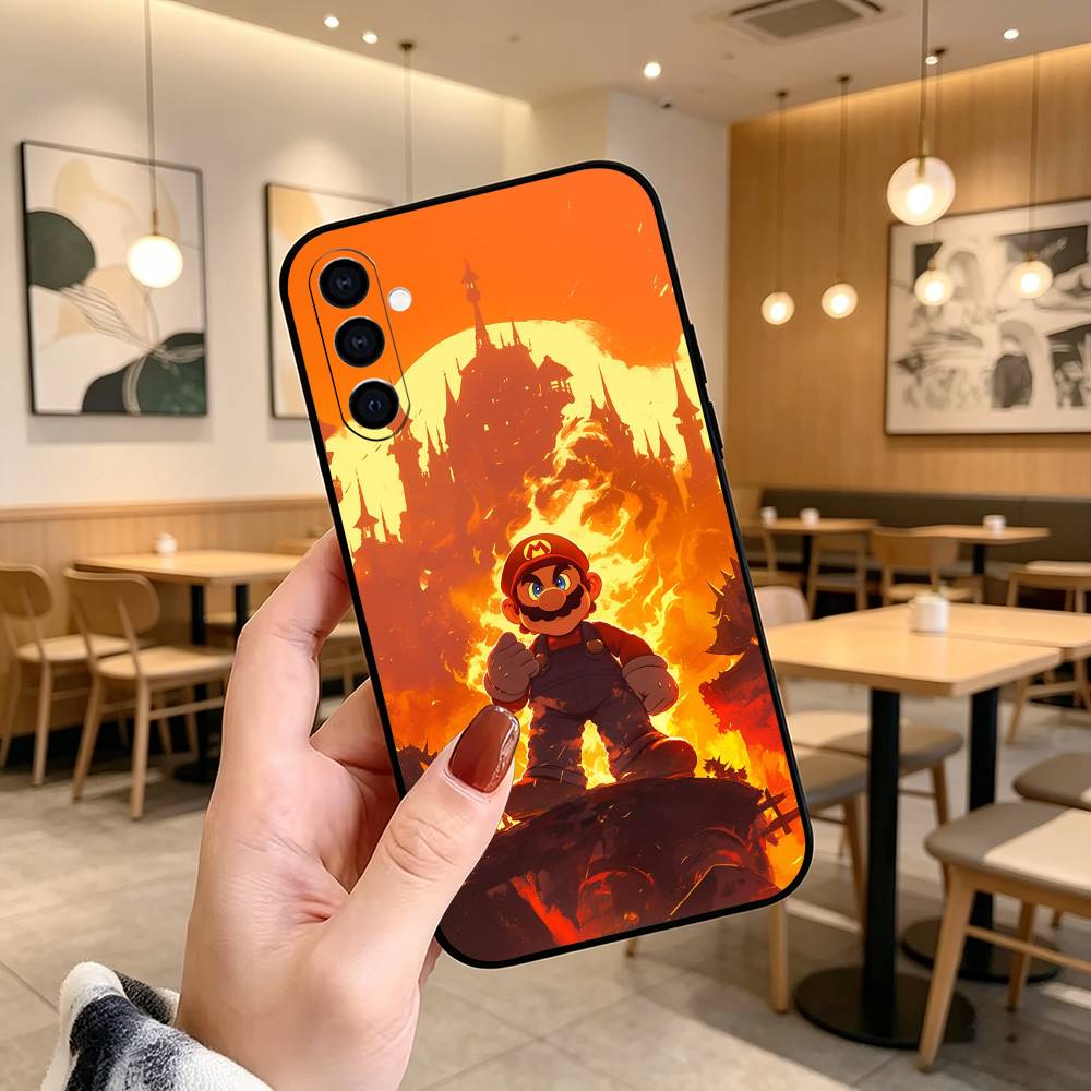 Cartoon Super-T MarioS Bros Phone Case For Samsung Galaxy A73,A72,A71,A70,A53,A52,A51,Others Soft Black Cover