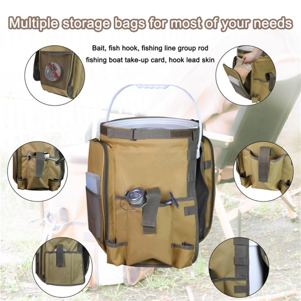 Outdoor Campingeimer Organizer Große Kapazität Angeltaschen-Aufbewahrungstasche Gartentasche für Angeln Camping Wandern